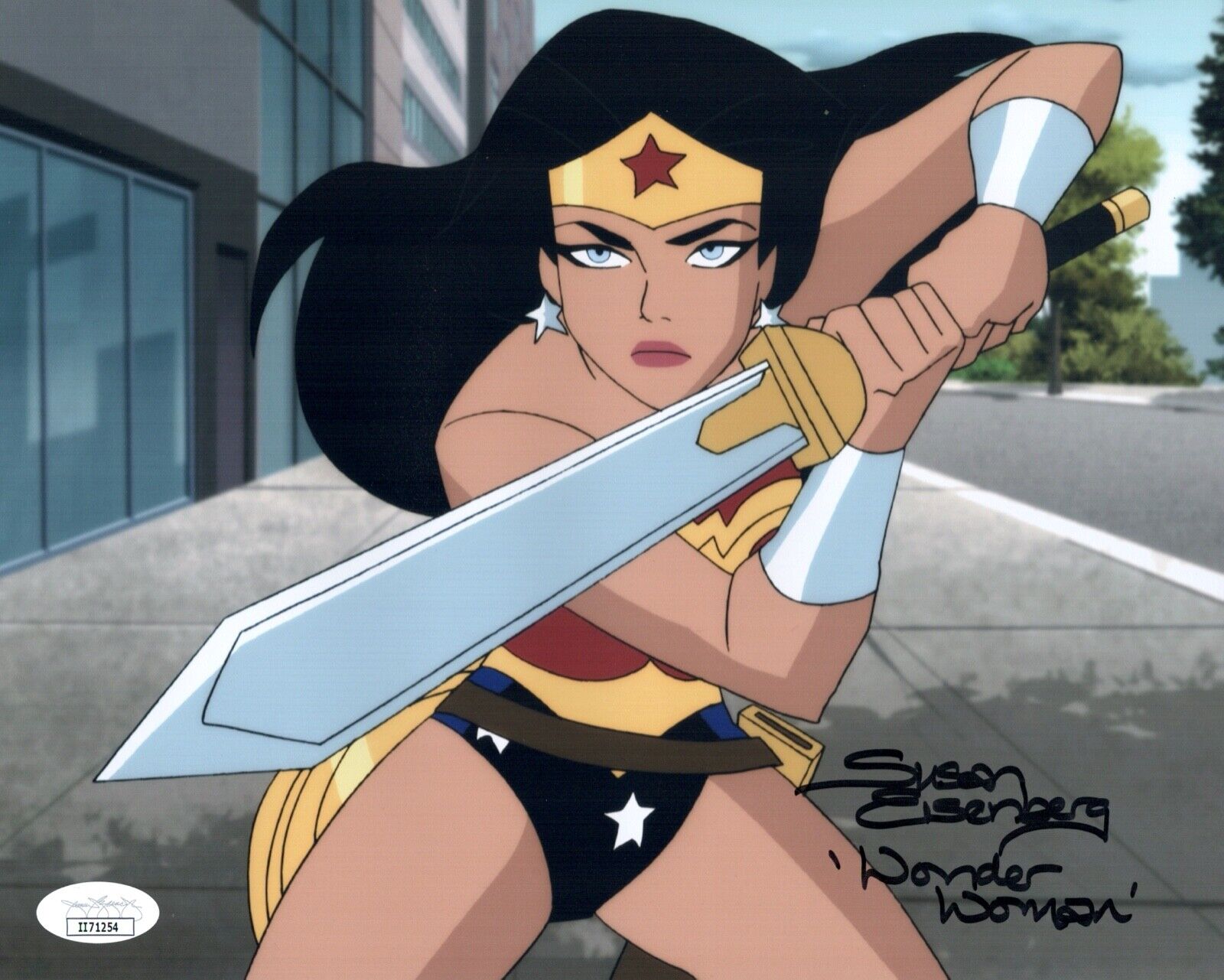 SUSAN EISENBERG Signed WONDER WOMAN Justice League 8x10 Photo Poster painting Autograph JSA COA