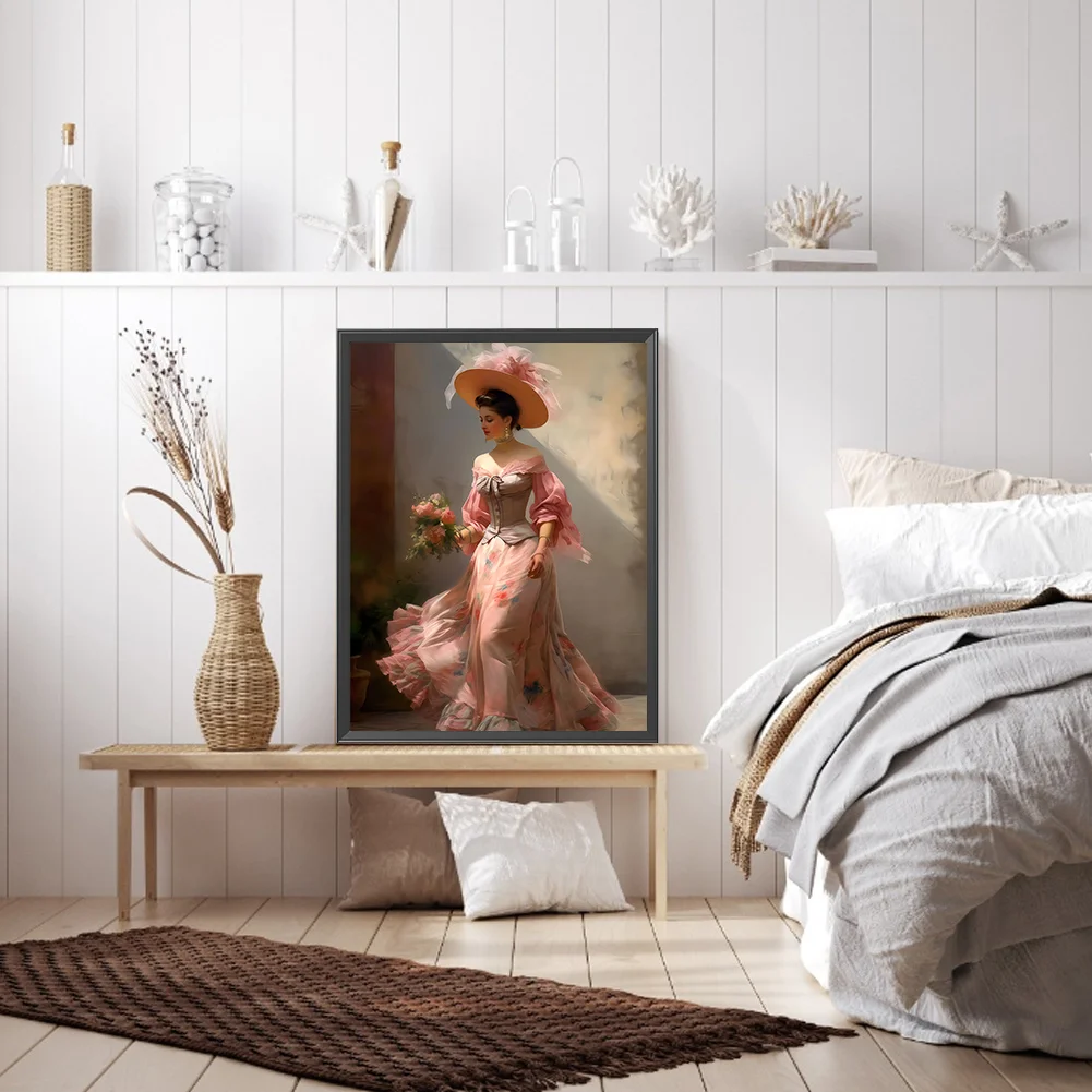 Diamond Painting - Full Round Drill - Elegant Lady(Canvas|30*40cm)