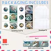 6Pcs Diamond Painting Marine Treasures Greeting Card Set with Envelopes for Birthdays Thanksgiving & Special Occasion