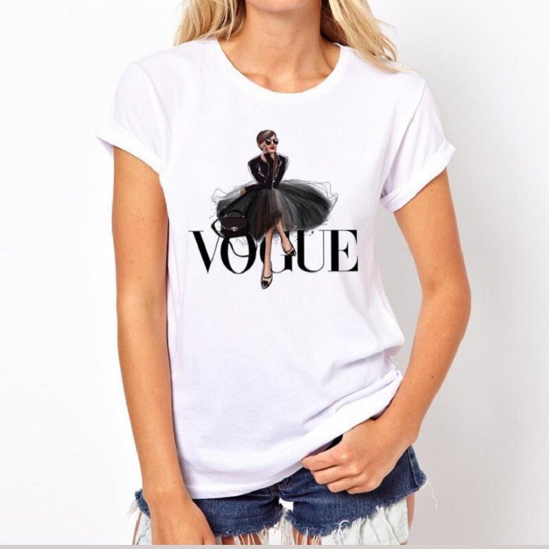 VOGUE Punk Princess Printed T Shirt 2020 Summer Style Fashion Women T-Shirt funny Harajuku short sleeve casual tees lovrly tops
