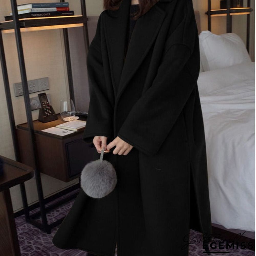 Autumn And Winter Woolen Loose Medium and Long Coat Women | EGEMISS
