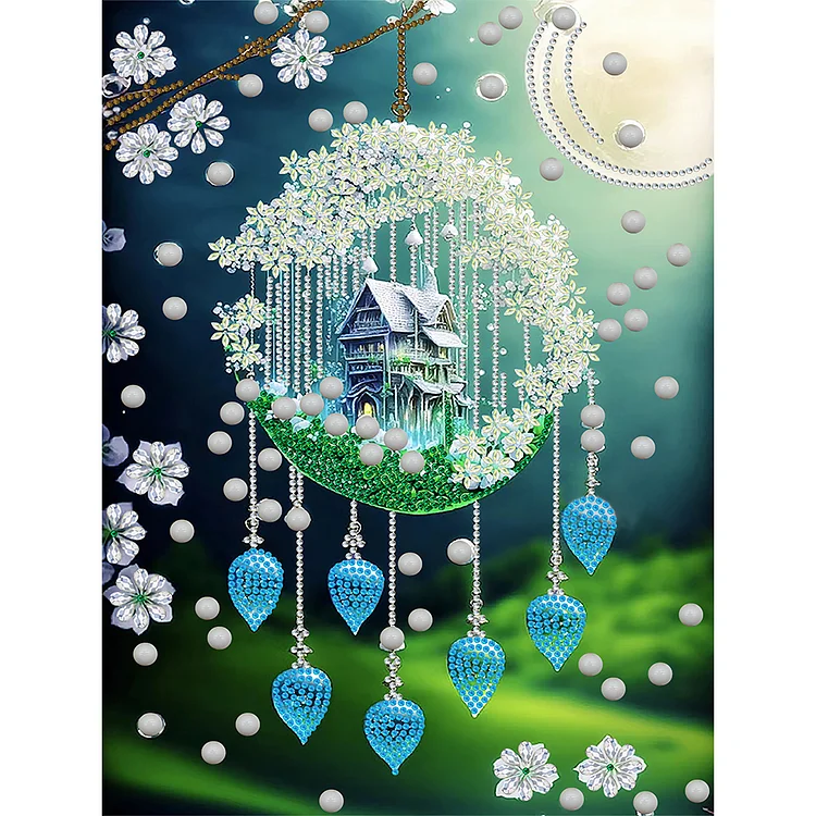 Green Leaf Water Drop Microcosm 30*40CM(Canvas) Special Shaped Drill Diamond Painting gbfke