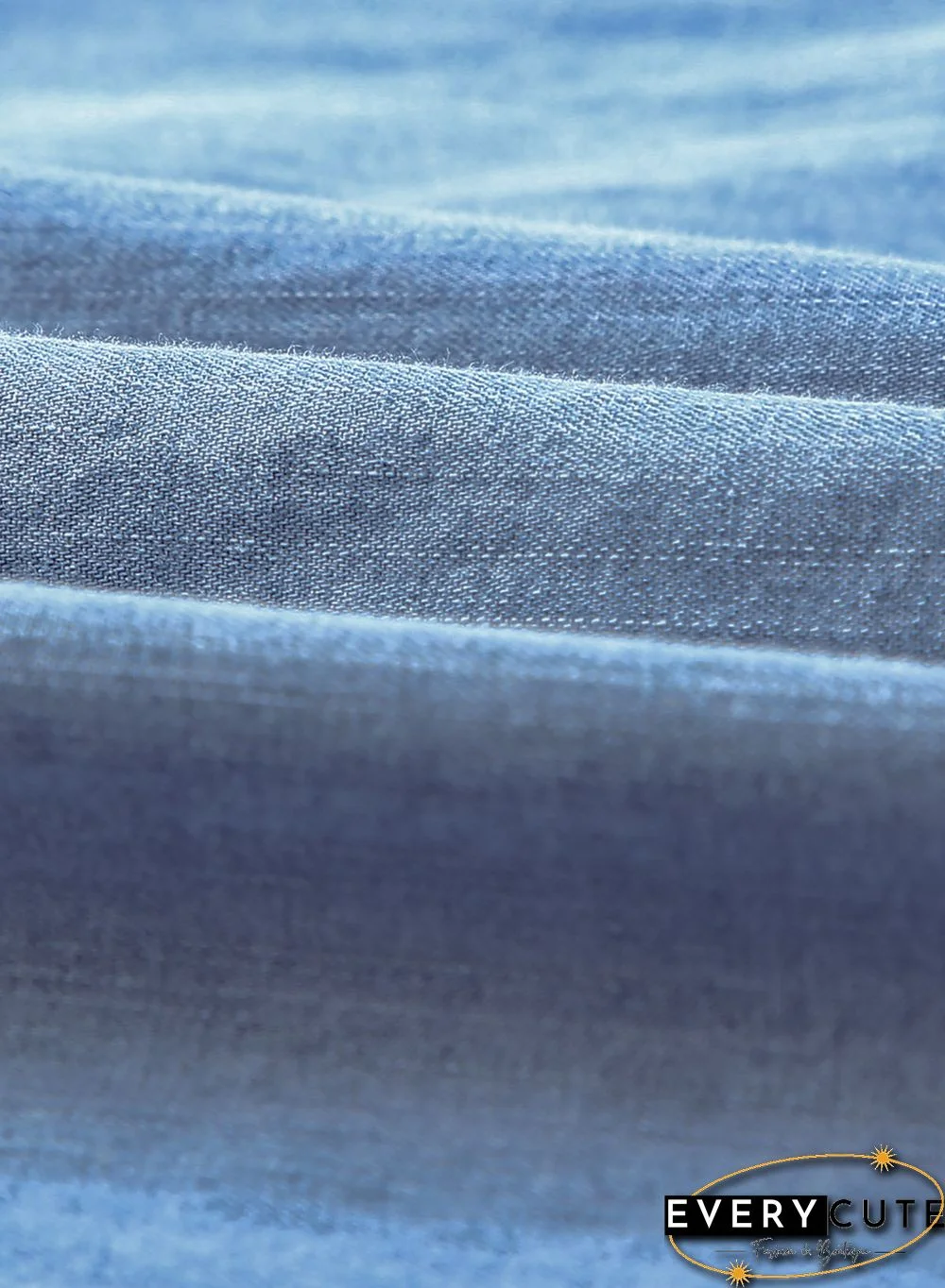 Light Blue Turn-down Collar Short Sleeve Denim Shirt