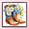 (Multi-Style) Flowers Boots And Cowboy Hat-11CT Stamped Cross Stitch 40*40cm/15.75*15.75in