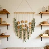 (Finished Product)Artificial Eucalyptus Wall Decor Fake Greenery Leaves Boho Wall Decor Imitation Eucalyptus Leaf Ornament for Bedroom Kitchen Dining Room Bathroom