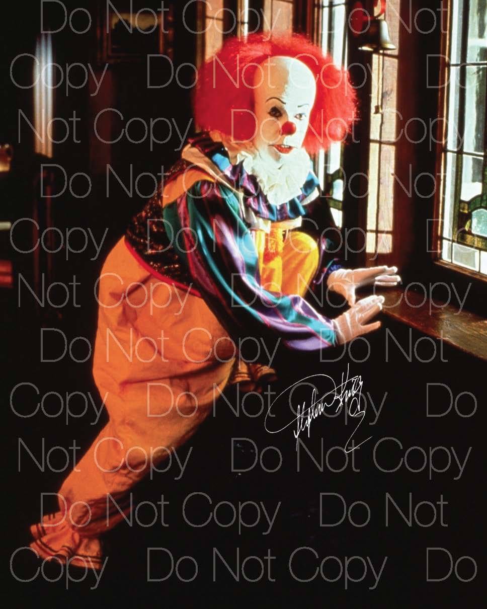 It signed Stephen King Pennywise Clown 8X10 Photo Poster painting picture poster autograph RP