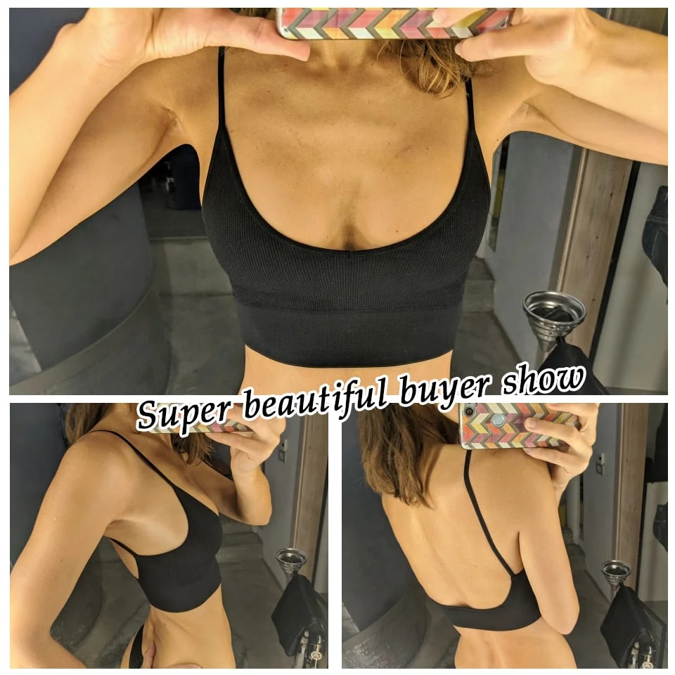 Backless Bra Seamless Wireless Bralette Women's Underwear Unlined Sports Bralet Sexy Black Low Back Bras Female Kawaii Lingerie