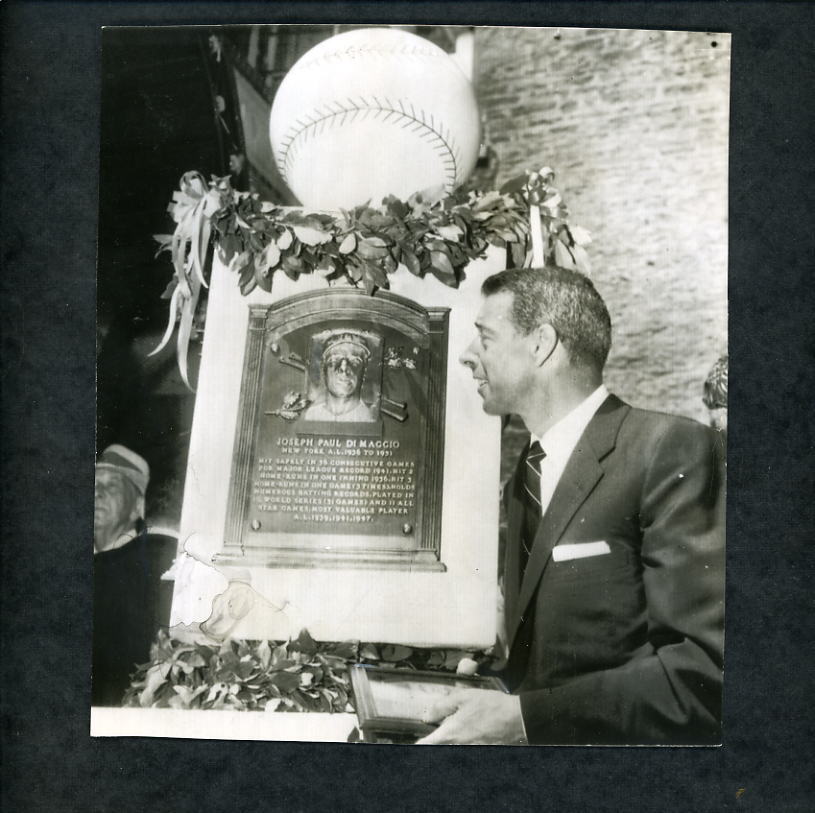 Joe DiMaggio Hall of Fame Plaque 1955 Press Photo Poster painting New York Yankees