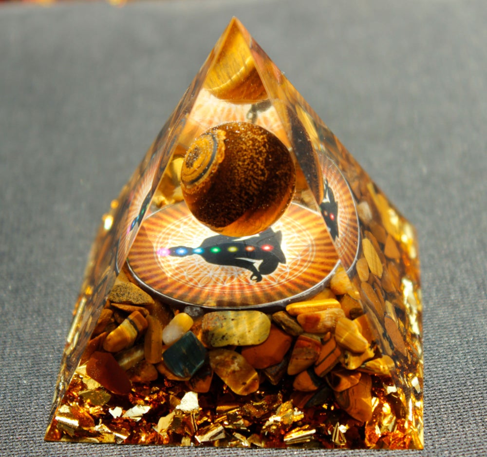 

Orgone Pyramid Chakra - Tiger\ s eye, 501 Original