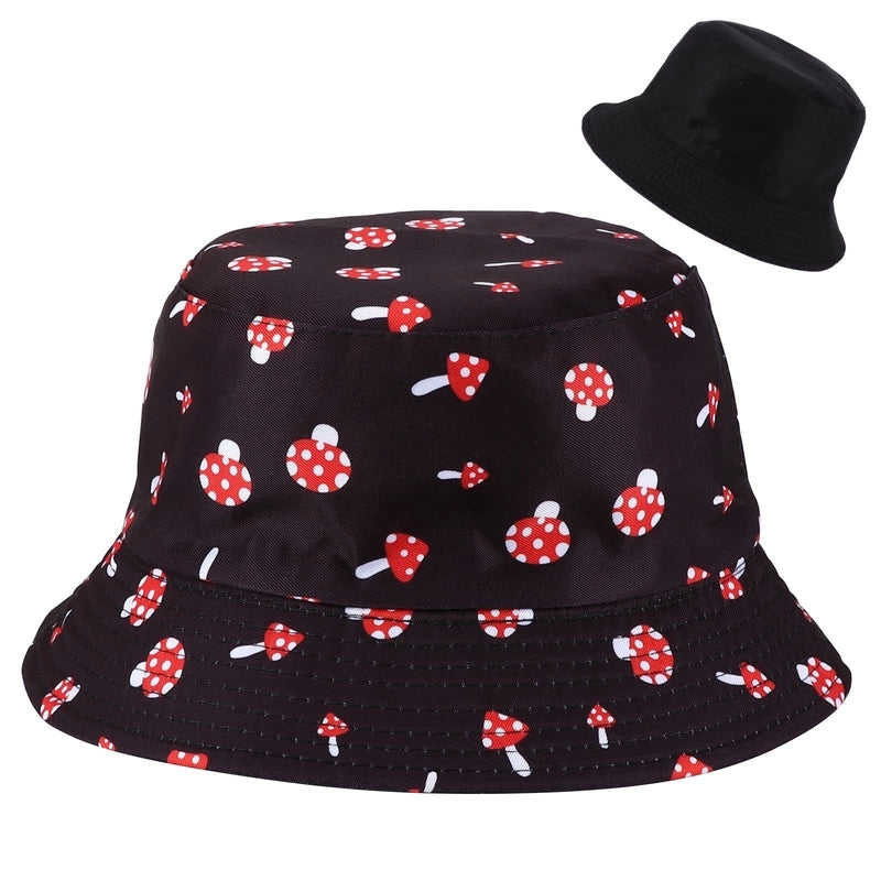 Printed Double-sided Foldable Fisherman Hat Women’s Summer Travel Sunshade Sun Protection Pot Hat For Men