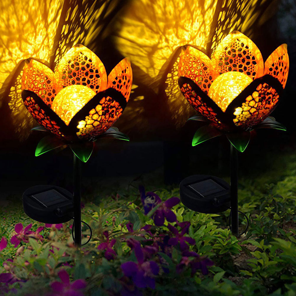 

LED Solar Light Metal Hollow Flower Waterproof Lawn Stake Lamp Garden Decor, 501 Original