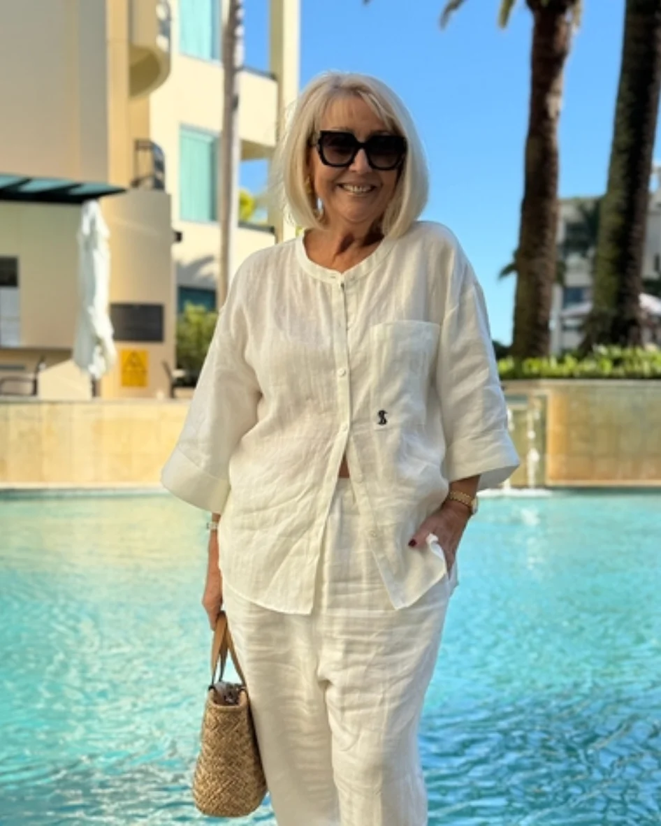 Linen Shirt Set– White
