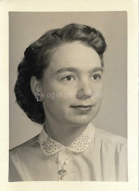 Portrait of a Woman Found Photo Poster paintinggraph bwVINTAGE 16 3 A