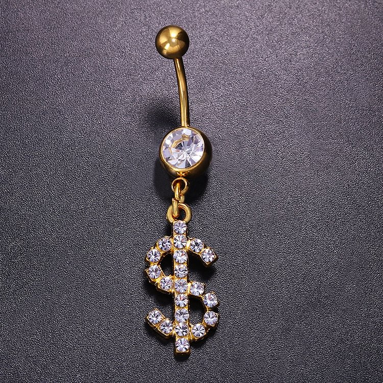 Fashion Rhinestone Geometric Alloy Umbilical Nail