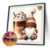 Diamond Painting-DIY Full Round Drill Coffee Ice Cream Gnome