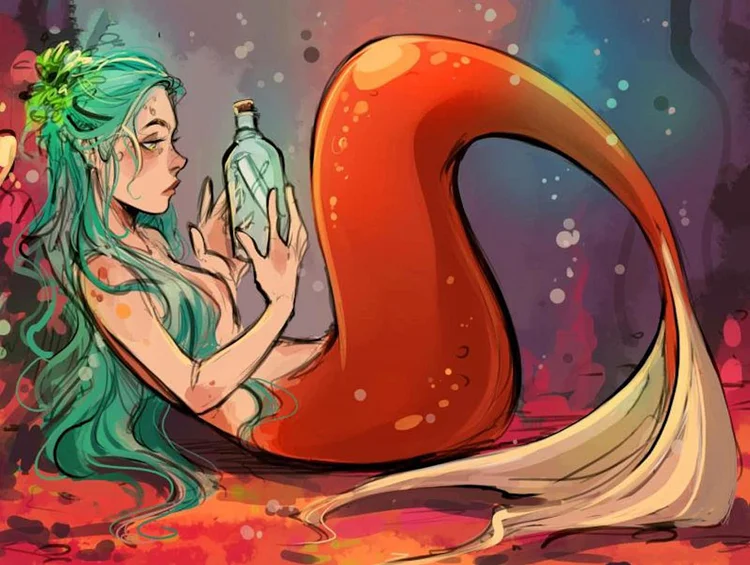 Mermaid 50*40CM(Canvas) Full Round/AB Drill Diamond Painting