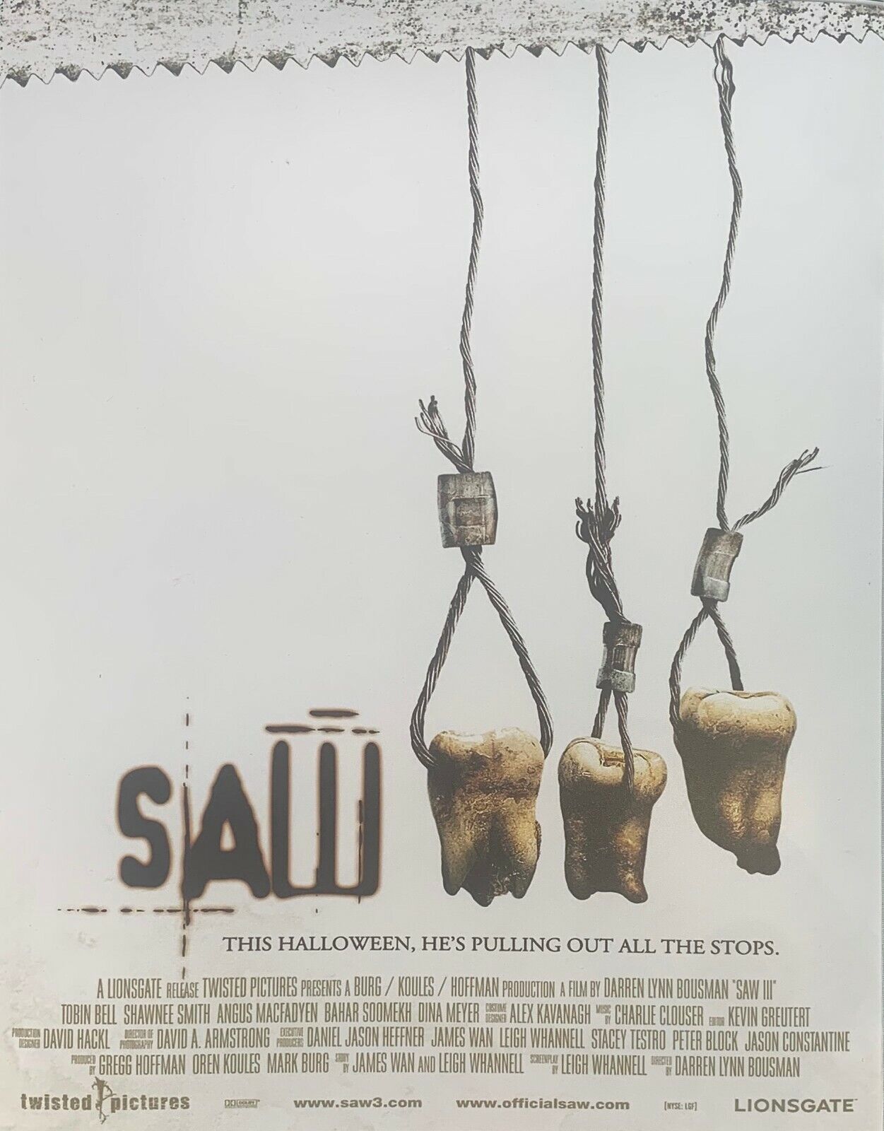 Saw 11x14 Movie Poster Photo Poster painting unsigned Tobin Bell Billy John Kramer