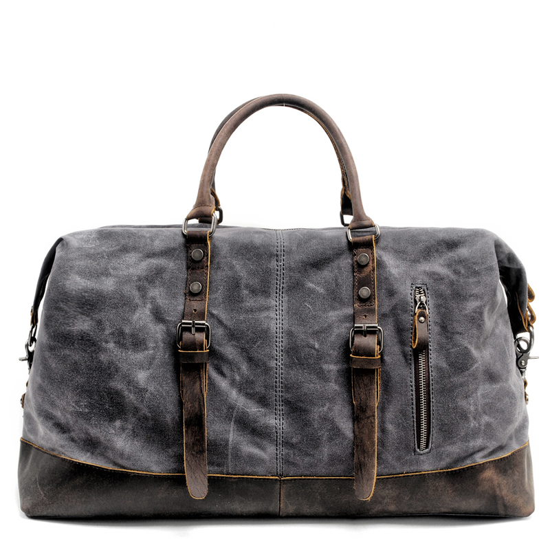 Men's Hand Large Capacity Portable Travel Waterproof Waxed Canvas Crossbody Bag