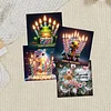 12pcs Diamond Painting Birthday Greeting Card Set with Envelope Daily Wishing Cards for Birthdays Thanksgiving & Special Occasion