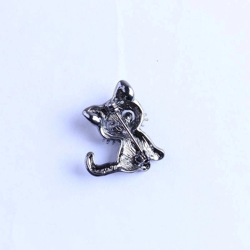 Cute Pin Cat Alloy Plating Inlay Zircon Unisex Brooches