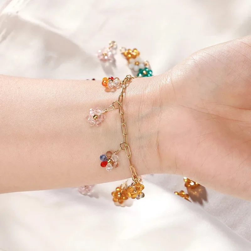 20 PCS/Package Diameter 10mm Hole 3~3.9mm 304 Stainless Steel Artificial Crystal Flower Pendant Jewelry Accessories