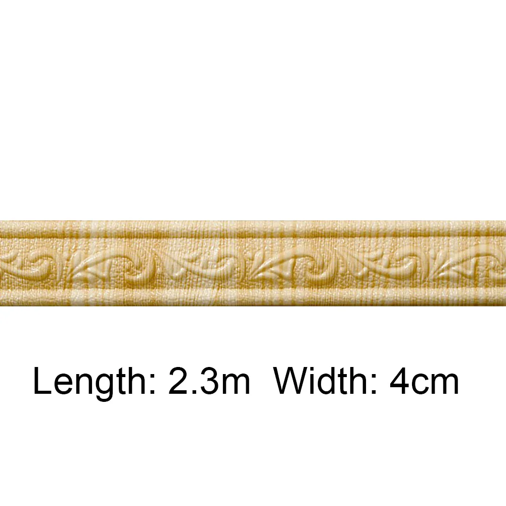 3D Foam Self-adhesive Waist Corner Line DIY Wall Edge Strip Skirt (Wood)