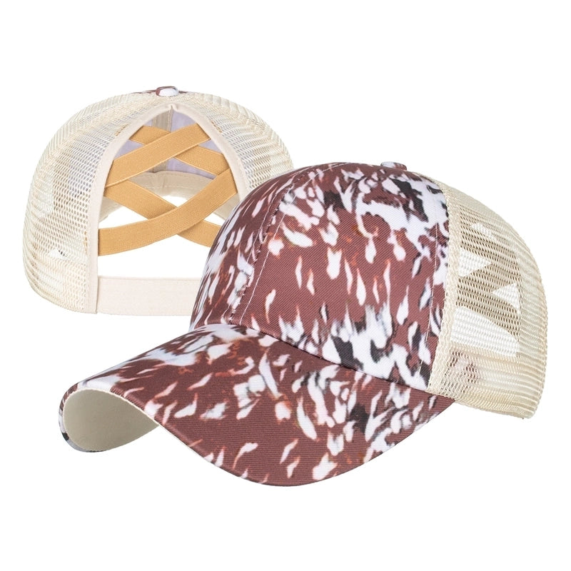 Women’s Fashion Color Block Flower Leopard Baseball Cap