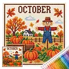 Stamped Cross Stitch Kit for Adults Rural Landscape 14CT tapestrymarket