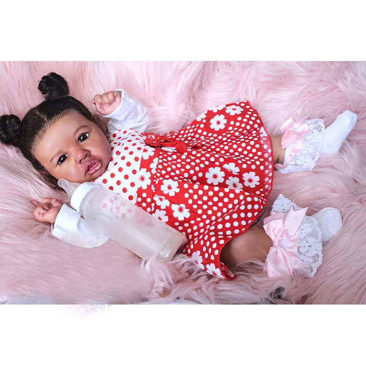 [Real Reborn Dolls] Hispanic-20" Handmade Pretty Derek African American Reborn Baby Doll Girl Rebornartdoll® RSAW-Rebornartdoll®