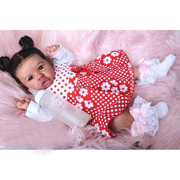  [Real Reborn Dolls] Hispanic-20" Handmade Pretty Derek African American Reborn Baby Doll Girl - Reborndollsshop.com®-Reborndollsshop®
