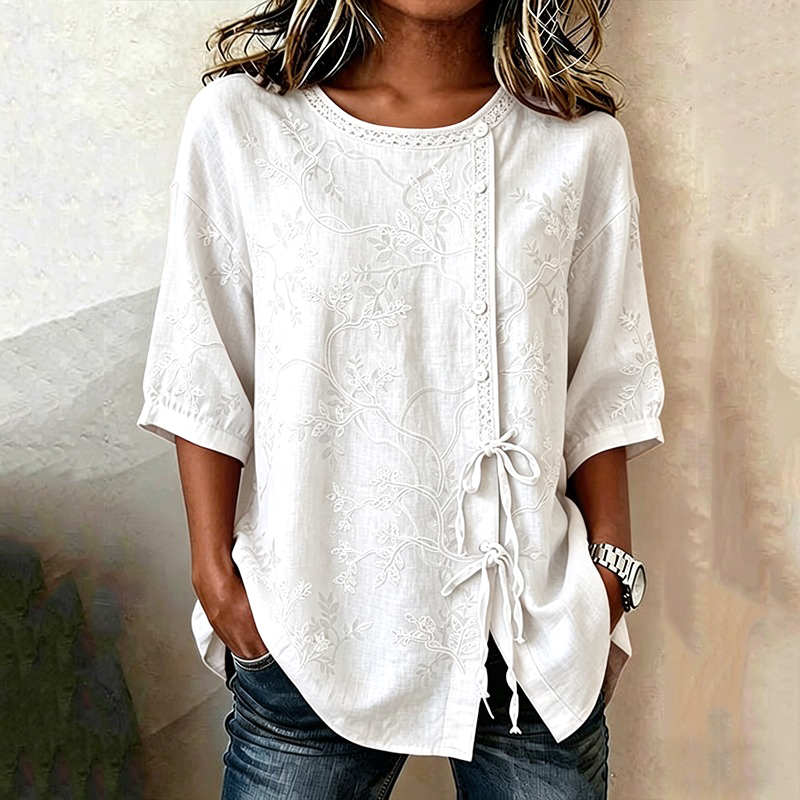 Comstylish Women's Casual Floral Print Short-sleeved Top