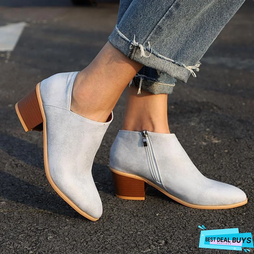 Plus Size Chunky Heel Shoes