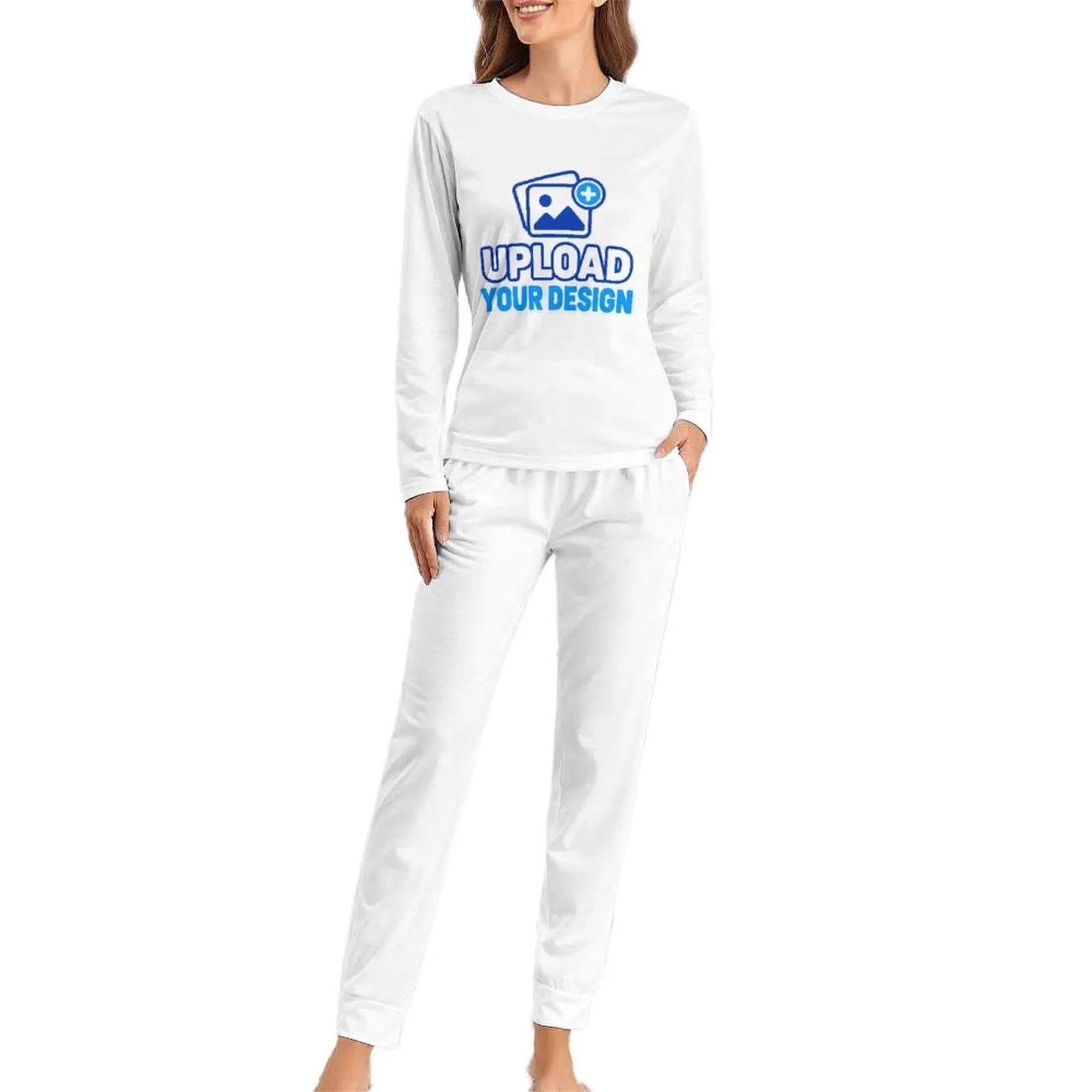 Custom Crew-Neck Long-Sleeve Pajama Set In Extended Sizes product image 9