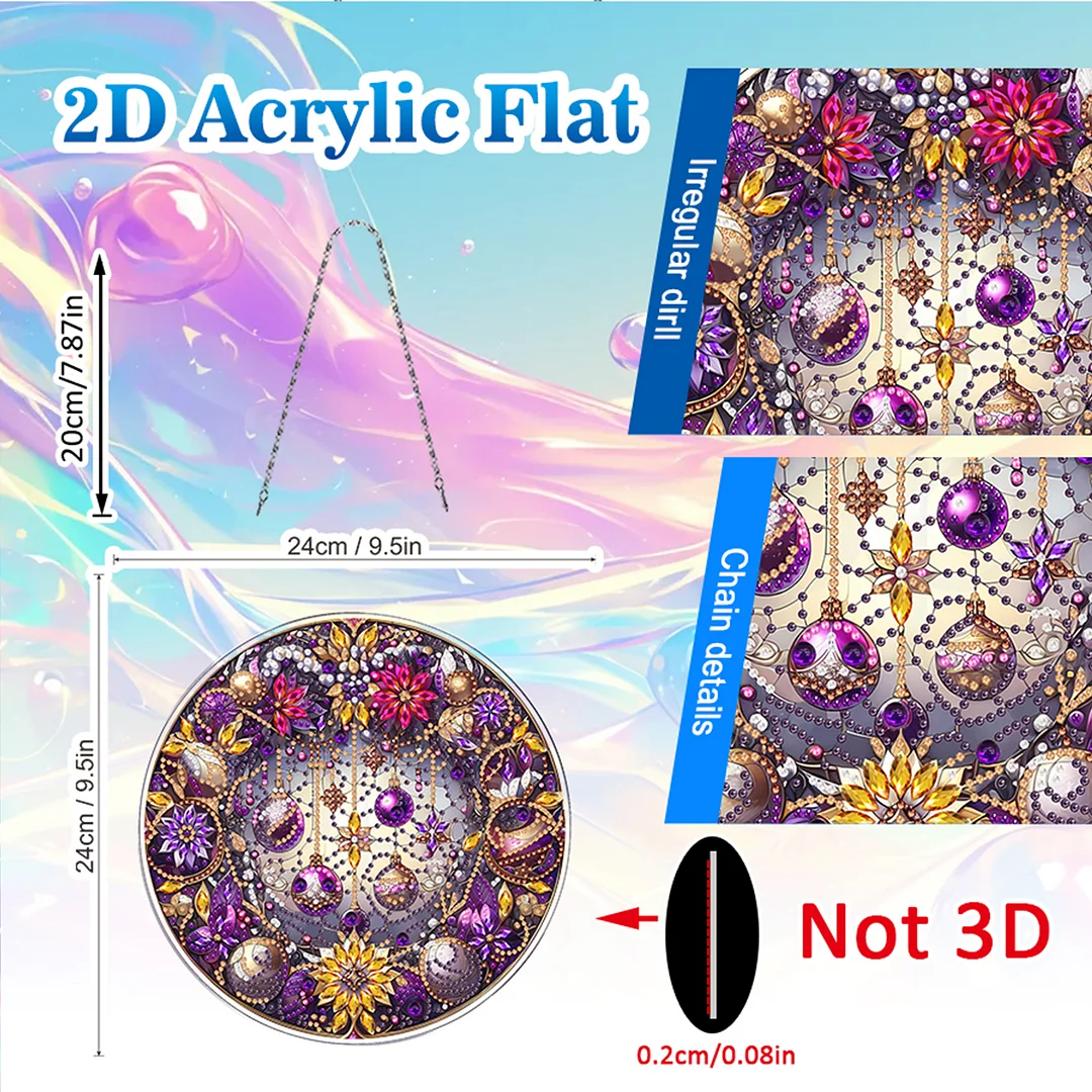 Jewelry 2D Flat DIY Acrylic Diamond Painting Pendants Crafts for Home Wall Decor