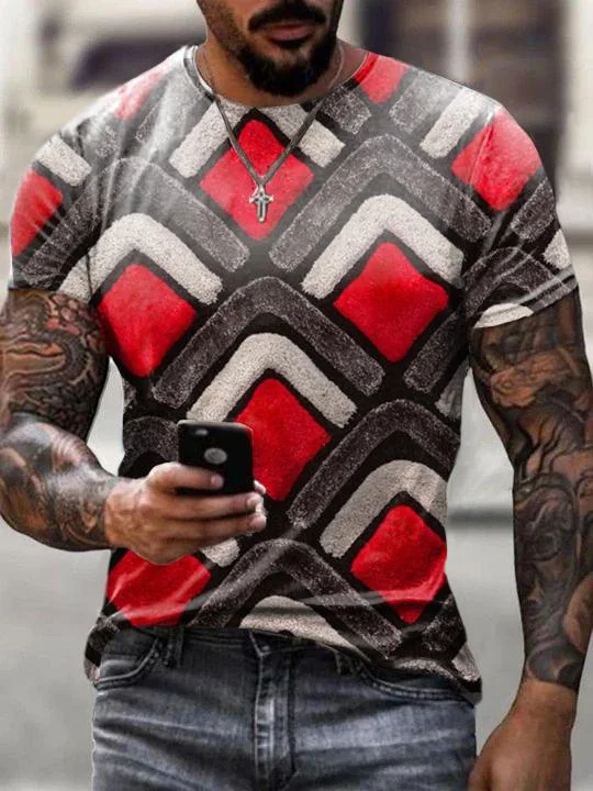 Guy Print Casual T-Shirt-02