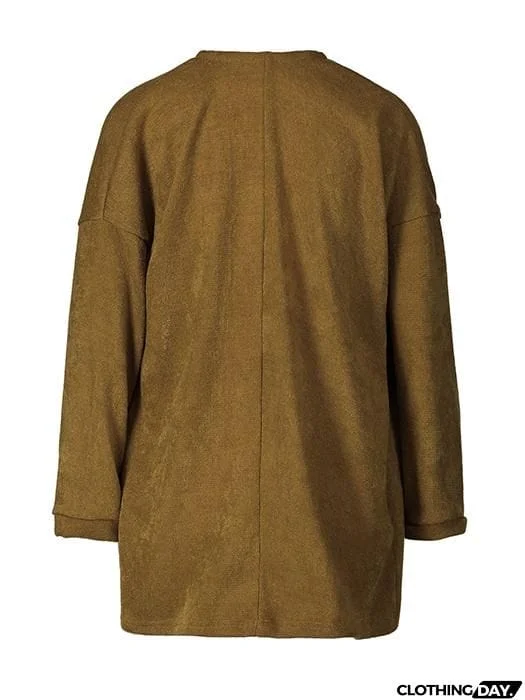 Solid Color Irregular Collar Cardigan Sweater Jackets