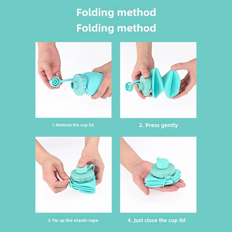 Silicone Folding Water Cup Portable Outdoor Sports Water Cup Travel Coffee Cup High Temperature Resistance Drop-resistant Silicone Water Bottle