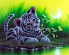 Little Tiger By The River| Full Square Diamond Painting Kits