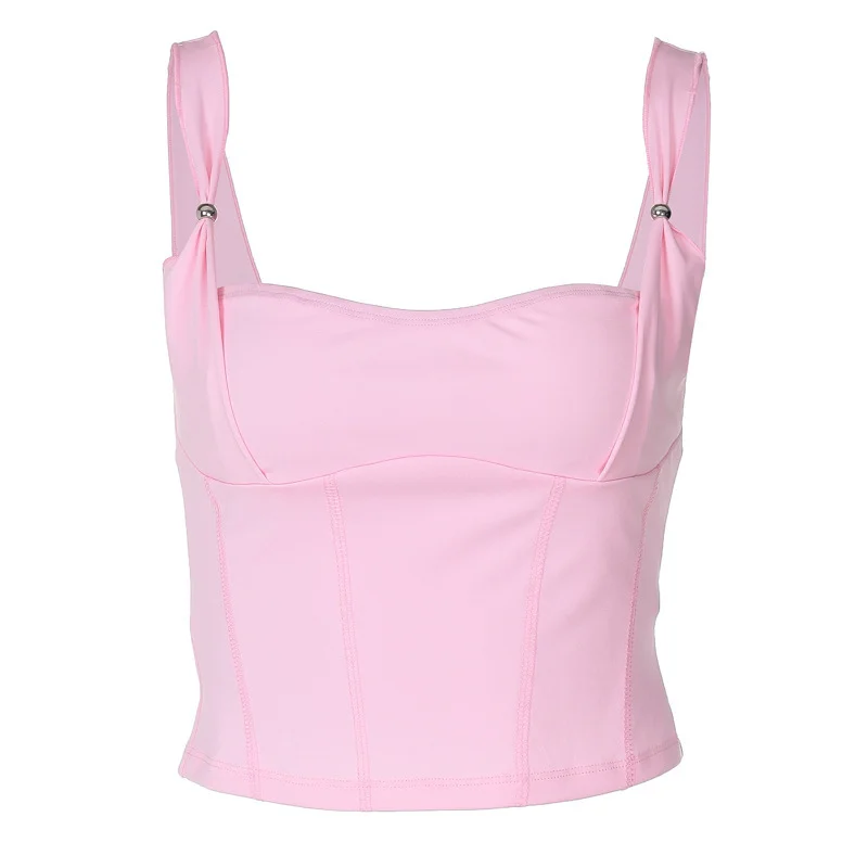 Uveng Ins Wind Women's 2024 Summer New Sexy Hottie Word To Receive Waist Thin Sling Belt Small Vest