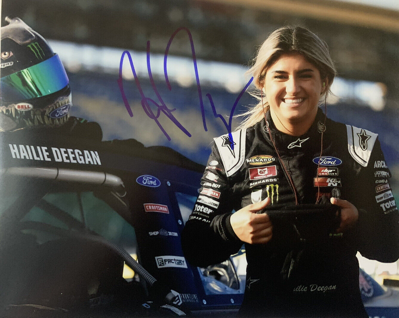 HAILIE DEEGAN HAND SIGNED 8x10 Photo Poster painting NASCAR DRIVER AUTOGRAPH AUTHENTIC COA