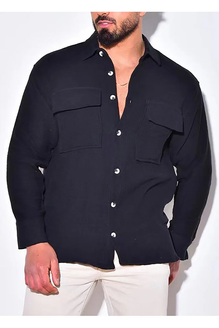Casual Loose Fit Shirt With Pocket