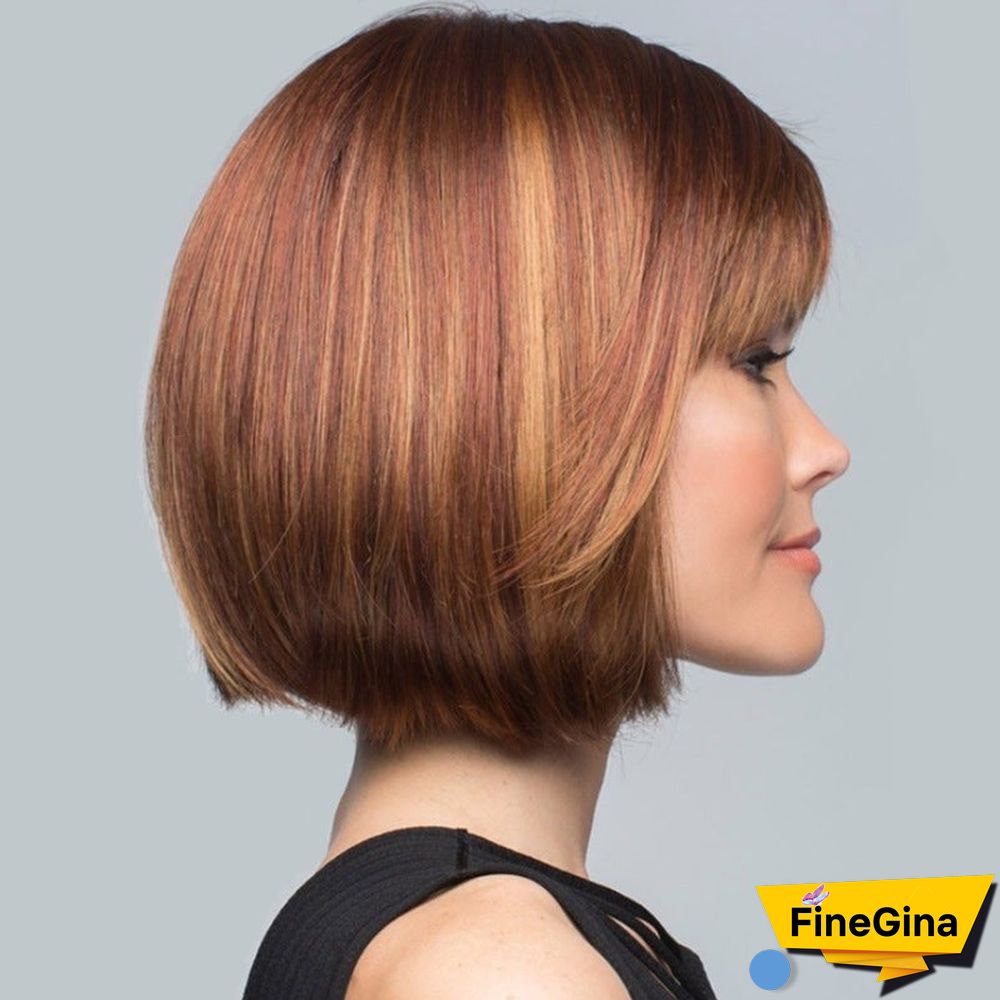 Women's Wigs with Short Straight Hair Bobo Headgear