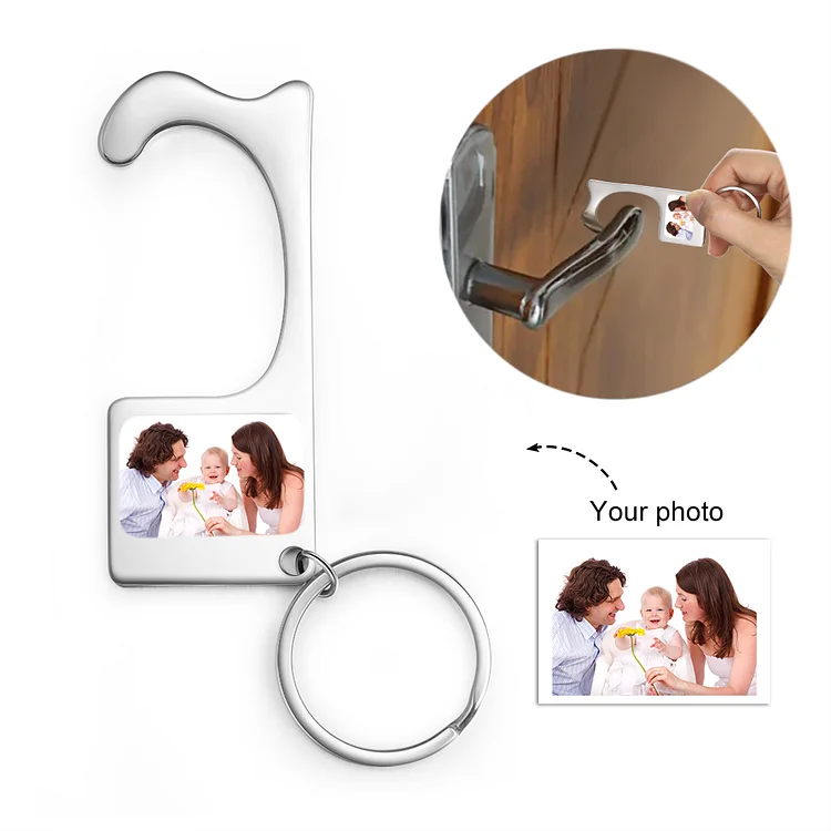 Custom Door Opener Button Pusher Personal Safety Keychain Touch Tool Contactless Touch Gift