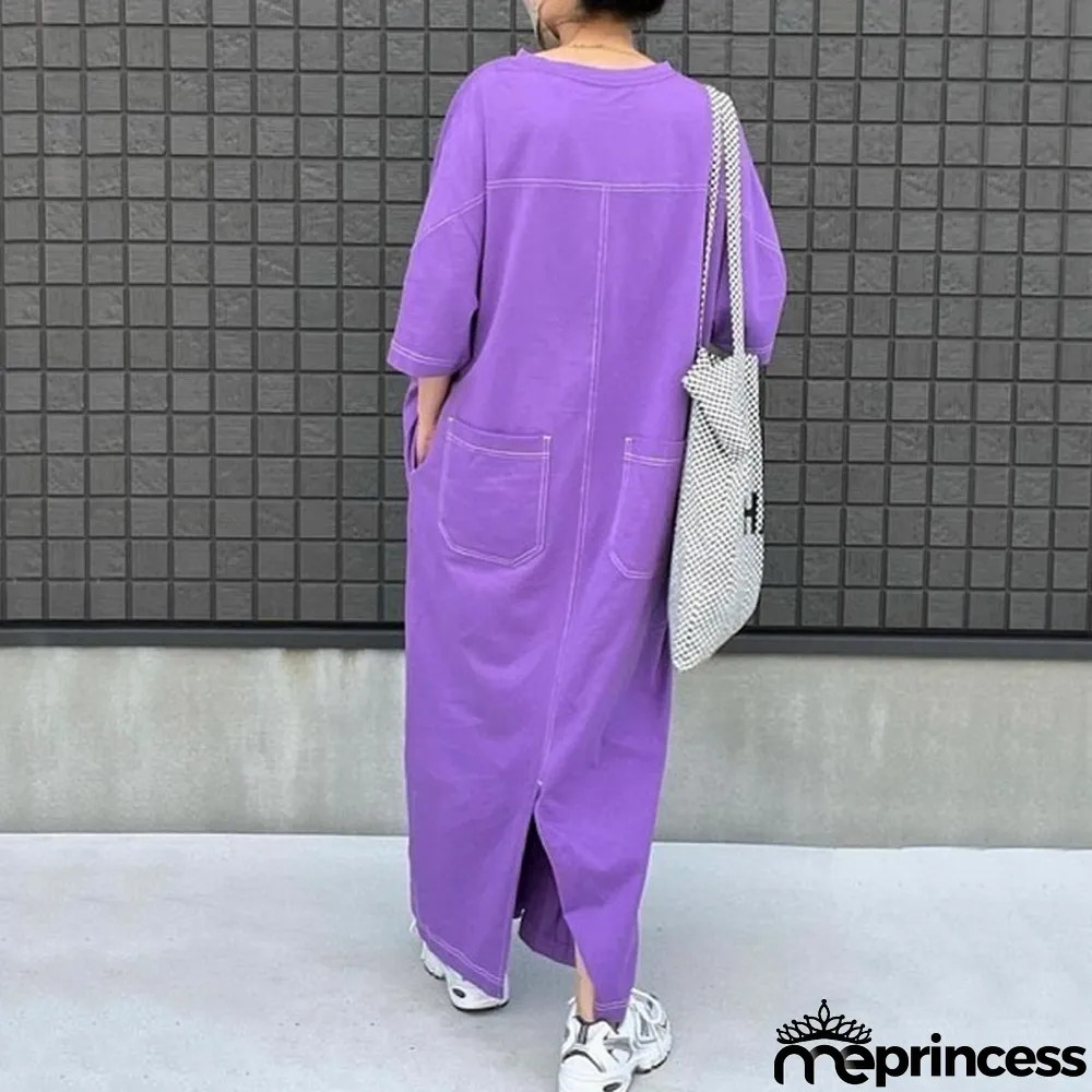 Parent-child Wear Girl Spring Summer Casual Loose Knitting Dress