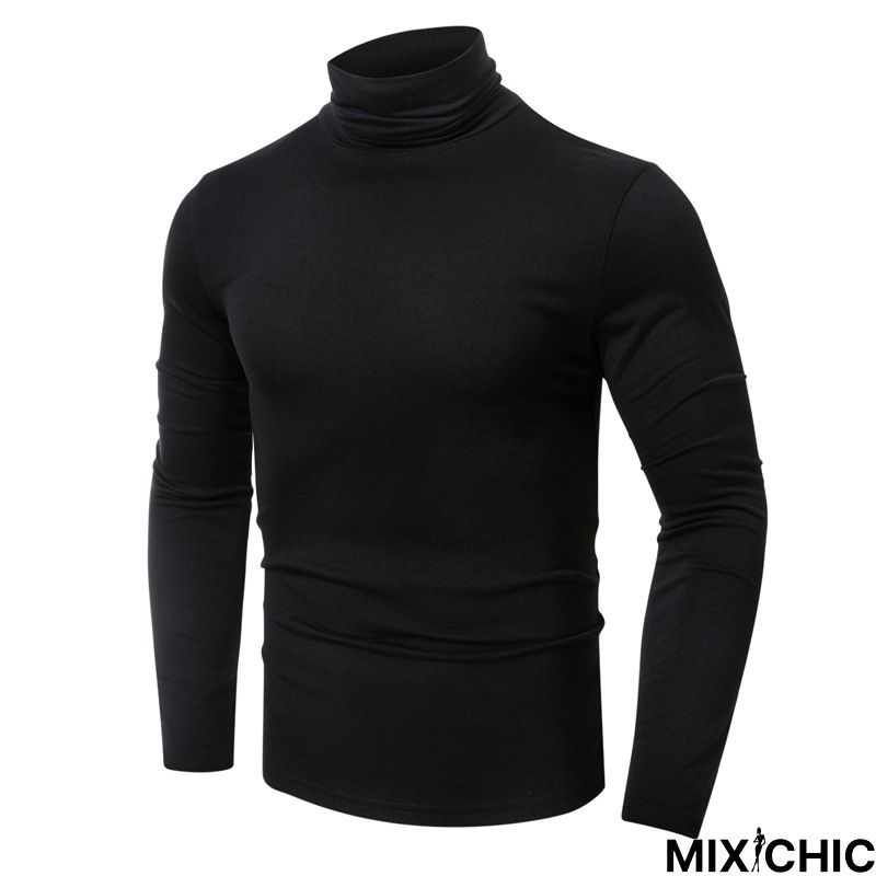 High Collar Bottom Shirt Long Sleeve T-Shirt Slim Man