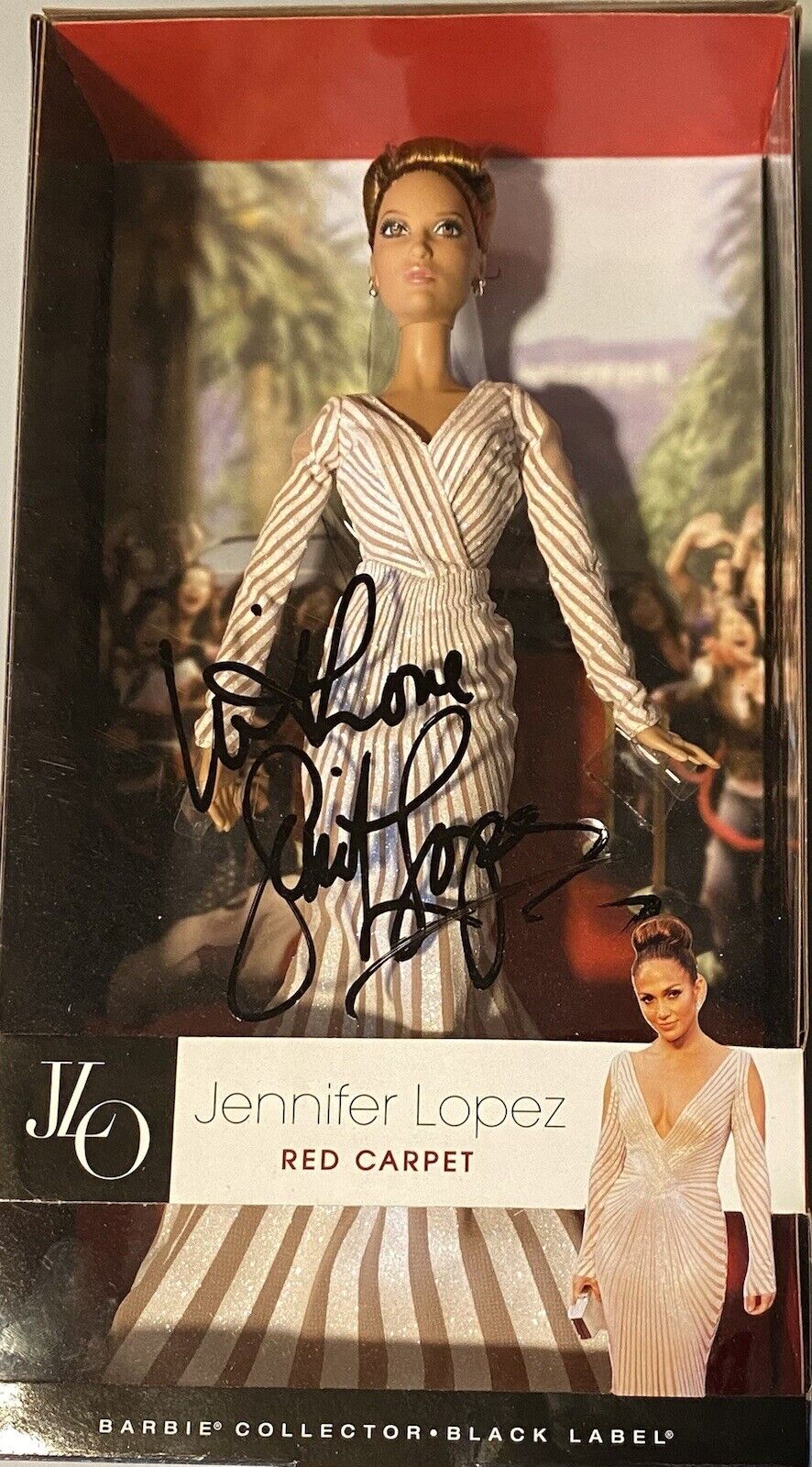 Jennifer Lopez Signed Autographed Barbie Doll NiB Near Mint “ Red Carpet “