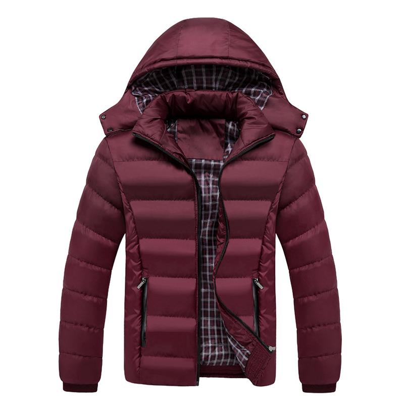 Men's Hooded Solid Color Short Padded Coat 89261827Z