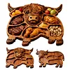 Highland Cow Wooden Charcuterie Board Rustic Farmhouse Serving Tray Cheese Board