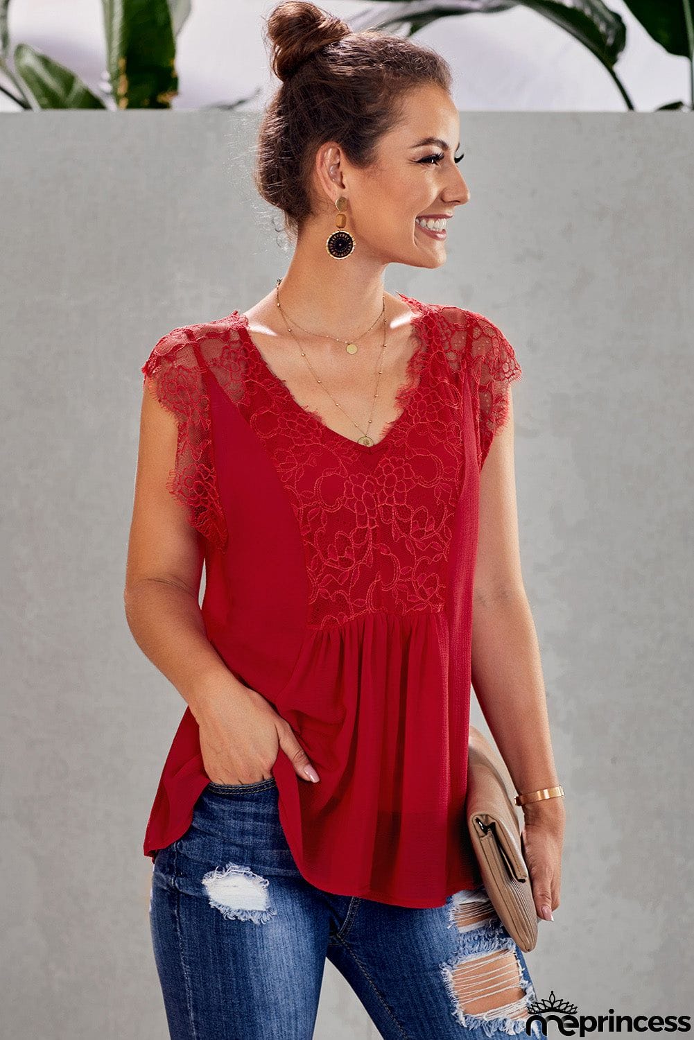 From A Dream Lace Tank Top with Vest