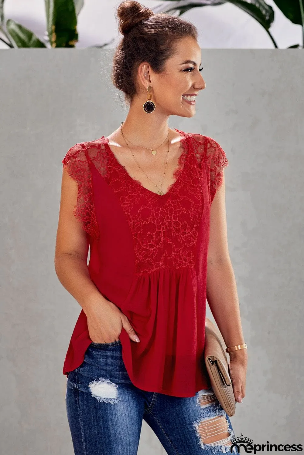 From A Dream Lace Tank Top with Vest